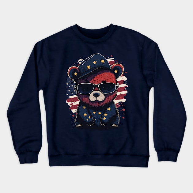 Patrioic Bear Crewneck Sweatshirt by By_Russso